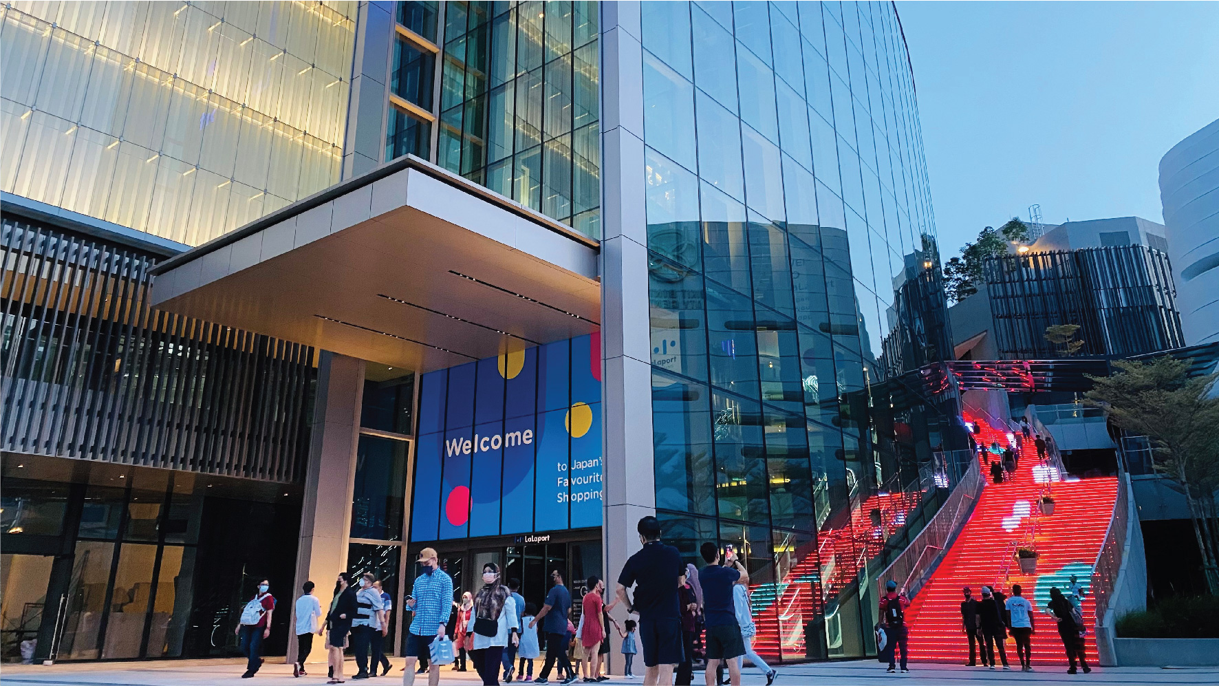LaLaport BBCC illuminated main entrance